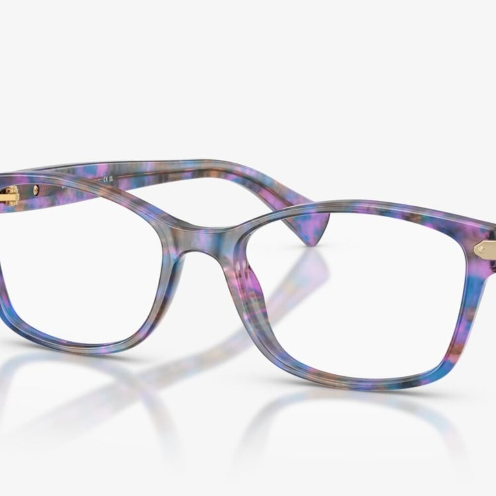 Coach Multicolor Purple-Blue Tortoiseshell Square Glasses